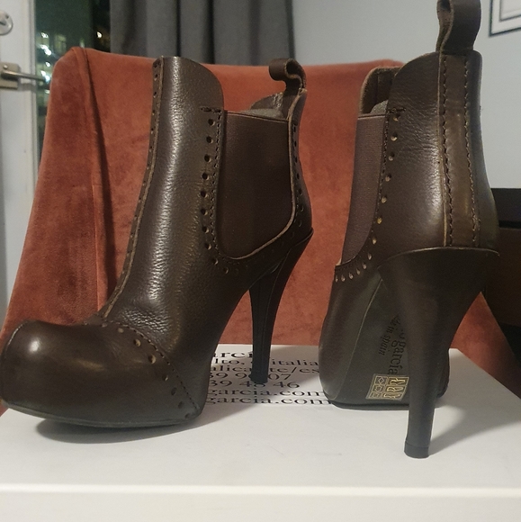 Made in Spain Genuine Leather Pedro García Ankle Boots Brown 7.5-8 US - Picture 5 of 8
